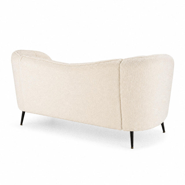 Canapé 2 places design arrondi en bouclette écrue Elio – 164 cm