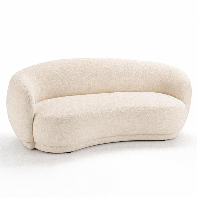 Canapé 3 places design organique en bouclette écrue Noma – 190 cm