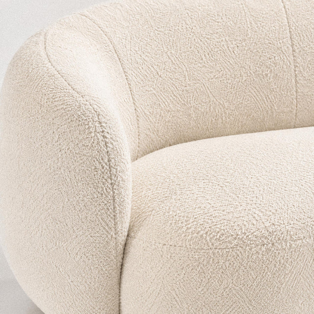 Canapé 3 places design organique en bouclette écrue Noma – 190 cm