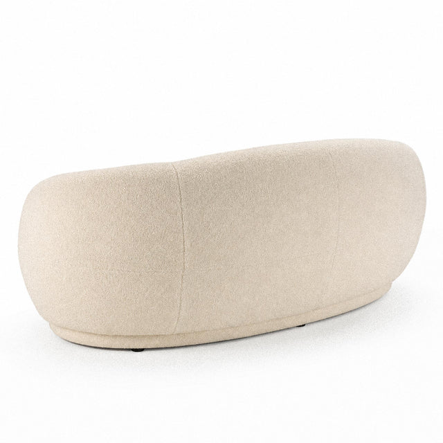 Canapé 3 places design organique en bouclette écrue Noma – 190 cm